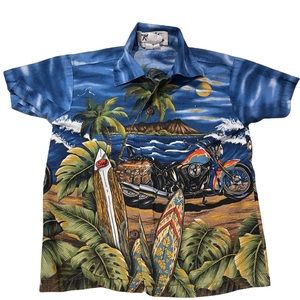 Boys button up Hawaii bike dress shirt
